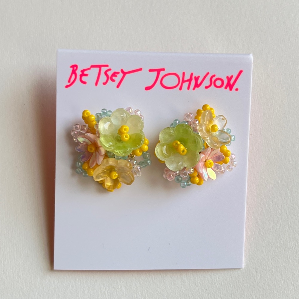 Betsey Johnson Pastel Floral Earrings